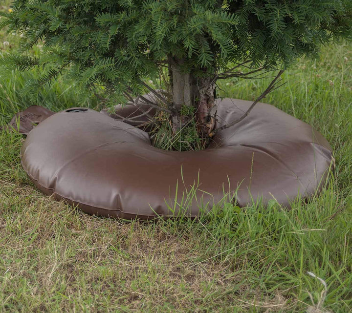 Bewässerungsringe für Bäume 1 x 75L / 98cm I Bewässerungssäcke für Bäume aus PVC I brauner Baum Bewä