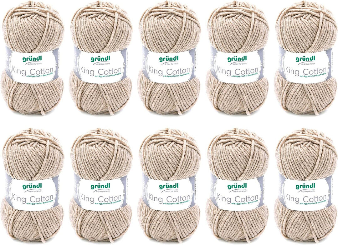 Gründl King Cotton (weiches und voluminöses Strick- und Häkelgarn aus 55 % Polyacryl & 45 % Baumwoll