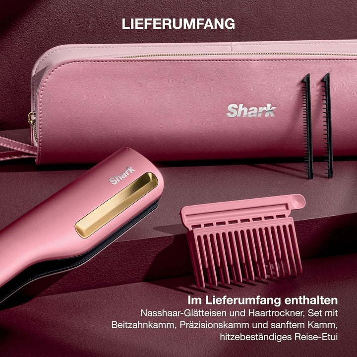 Shark SilkiPro Straight Glätteisen + Haartrockner in einem mit hitzebeständiger Aufbewahrungsbox – R