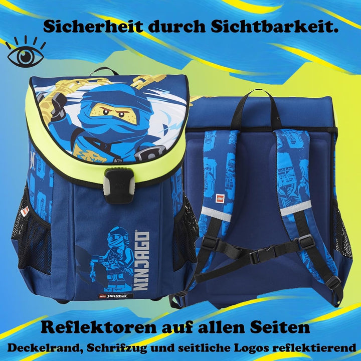 Familando - Schulranzen Set 10-teilig mit Schultüte - Ninjago Blau - Ergonomisch, stabil & mit gepol