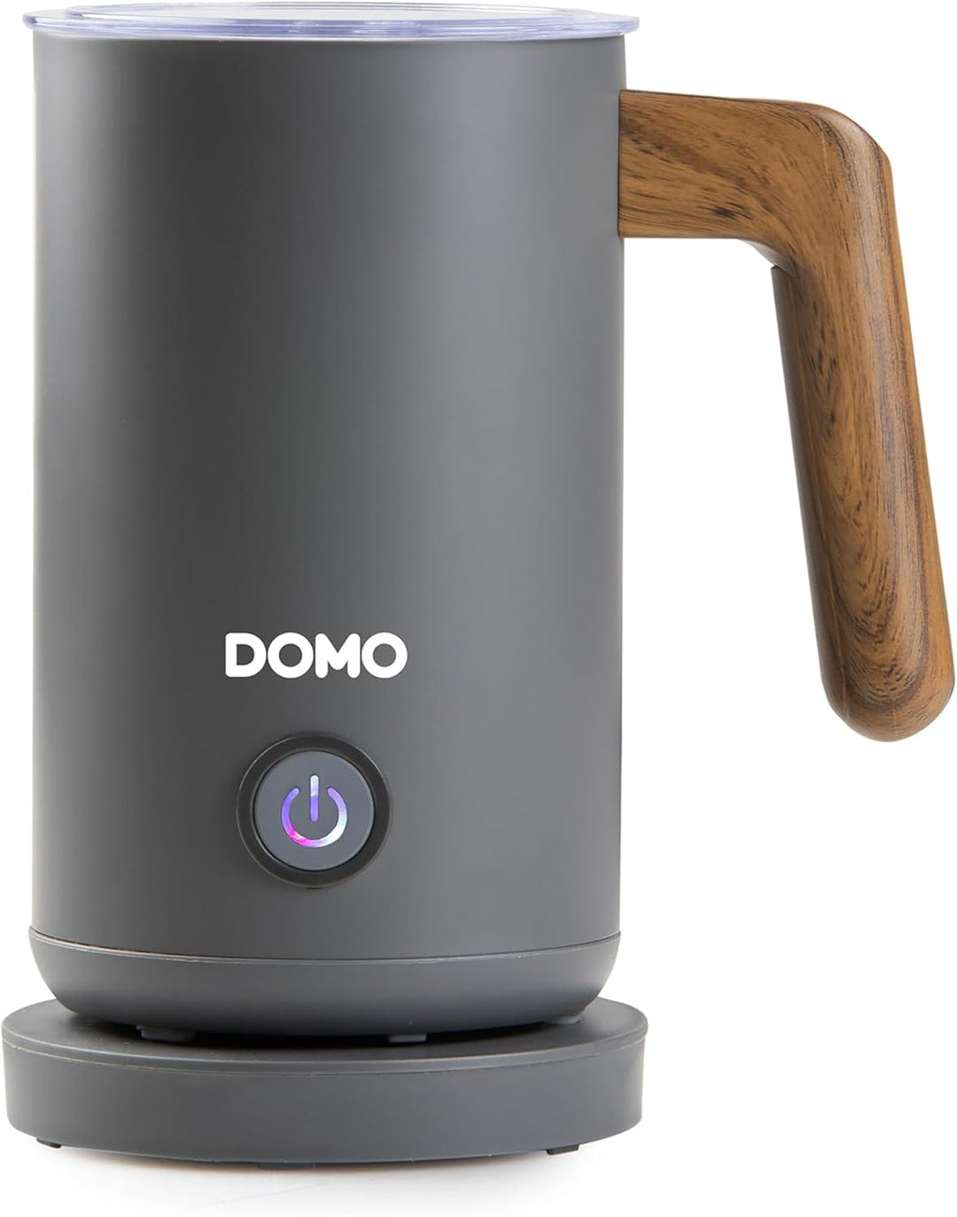 DOMO DO745MF Milchaufschäumer 'Wood You' - Mattgrau - 500 W Matte Grey, Matte Grey