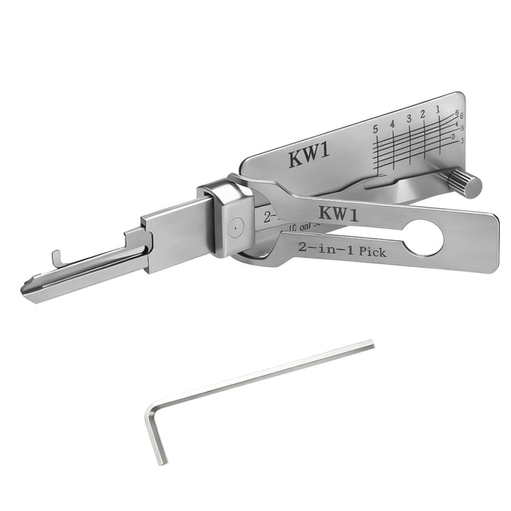 KW1 Multifunktional-Schlüsselwerkzeug, Autoschlüsselleser, Dietrich-Decoder für Auto,Silber