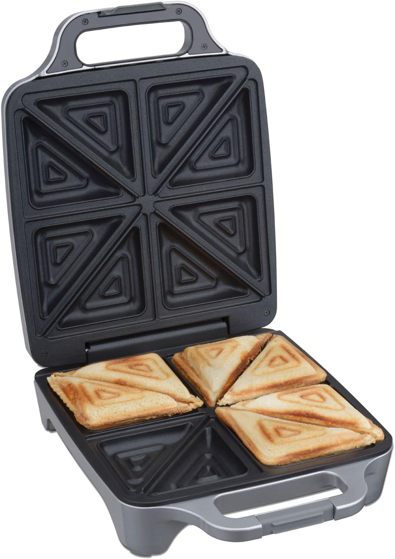 Cloer 6269 Sandwichmaker XXL / 1800 W / für 4 Sandwiches / American Toast / XXL-Füllung / optische F