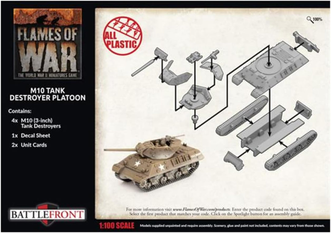 M10 3 Inch Tank Destroyer Platoon X4 Plastic