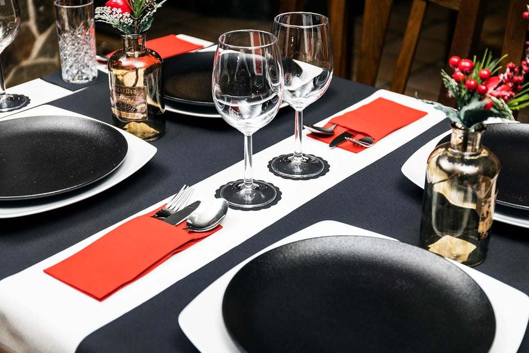 AROBA 1x Airlaid Tischdeckenrolle (Rot, 1,2 m x 24 m) - Stoffähnliche Tischdecke - Hochwertige Tisch
