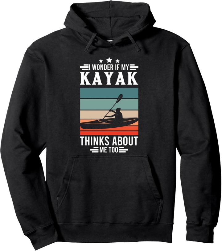 Ich frage mich, ob mein Kajak auch an mich denkt Vintage Pullover Hoodie
