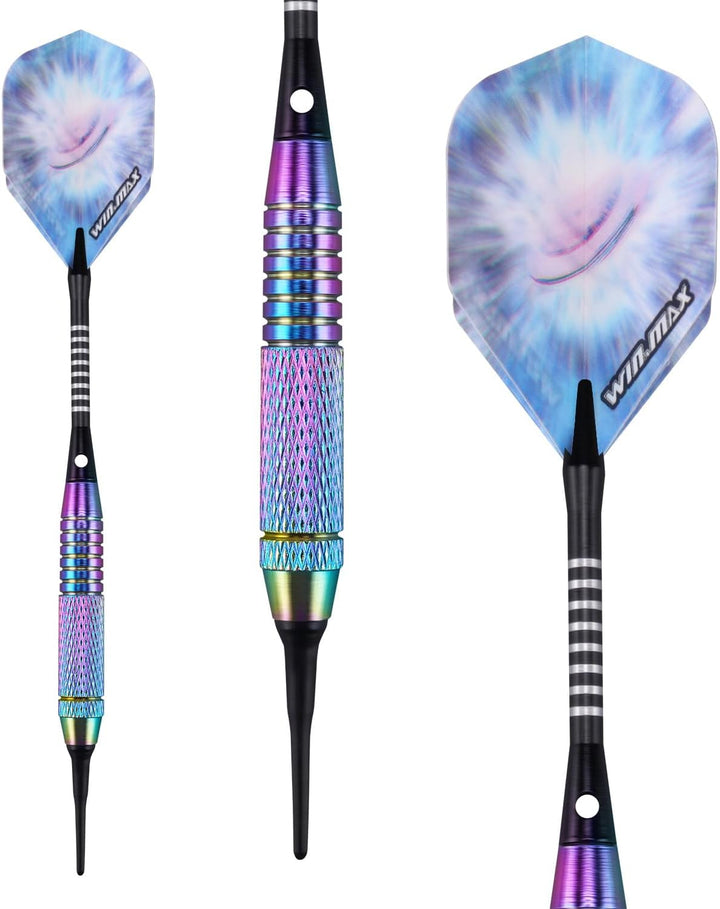 WIN.MAX Dartpfeile mit kunststoffspitze für elektronische dartscheibe 12 Stück Soft Darts Pfeile Set