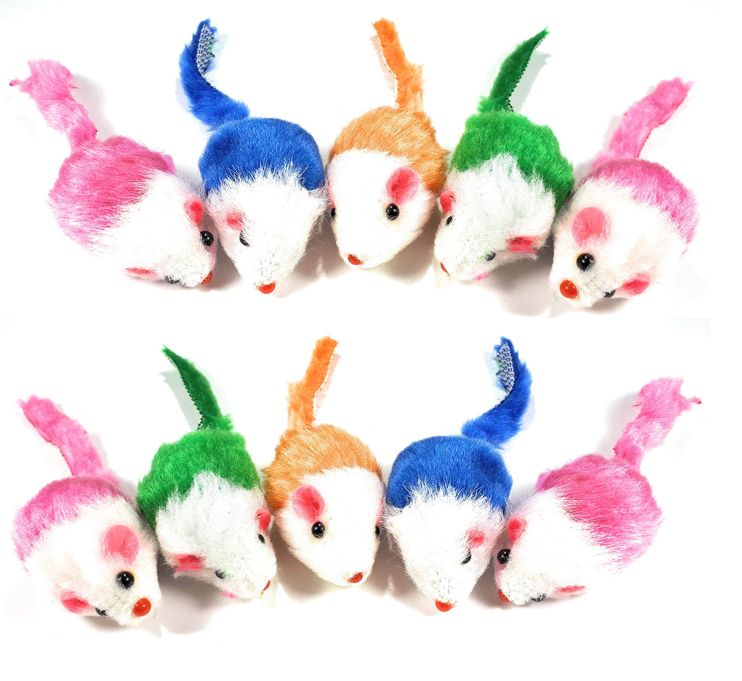 Tera Mice Katzenspielzeug Mäuse mit Katzenminze, gemischt, 10 Stück