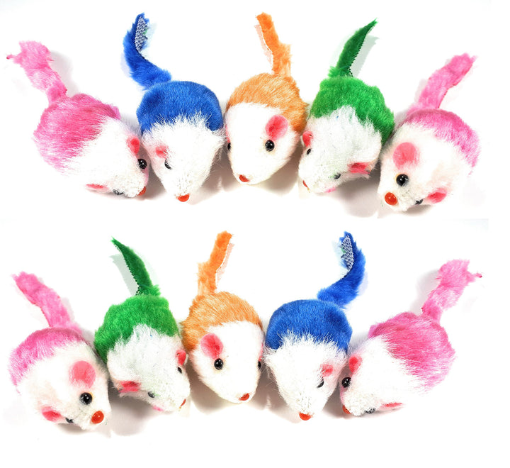 Tera Mice Katzenspielzeug Mäuse mit Katzenminze, gemischt, 10 Stück