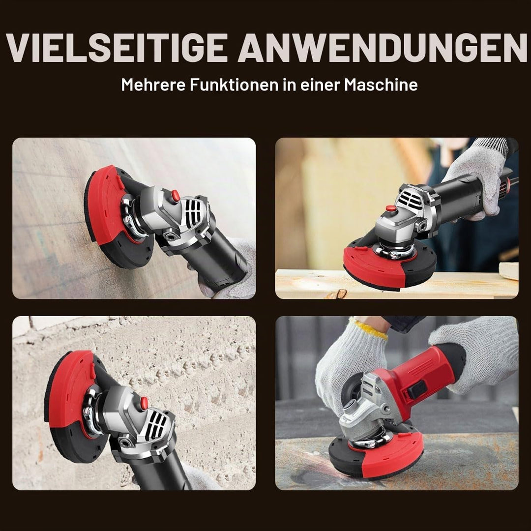 Absaugaufsatz Absaughaube für Winkelschleifer Betonschleifer mit 2 stück Professional Schleiftopf 12