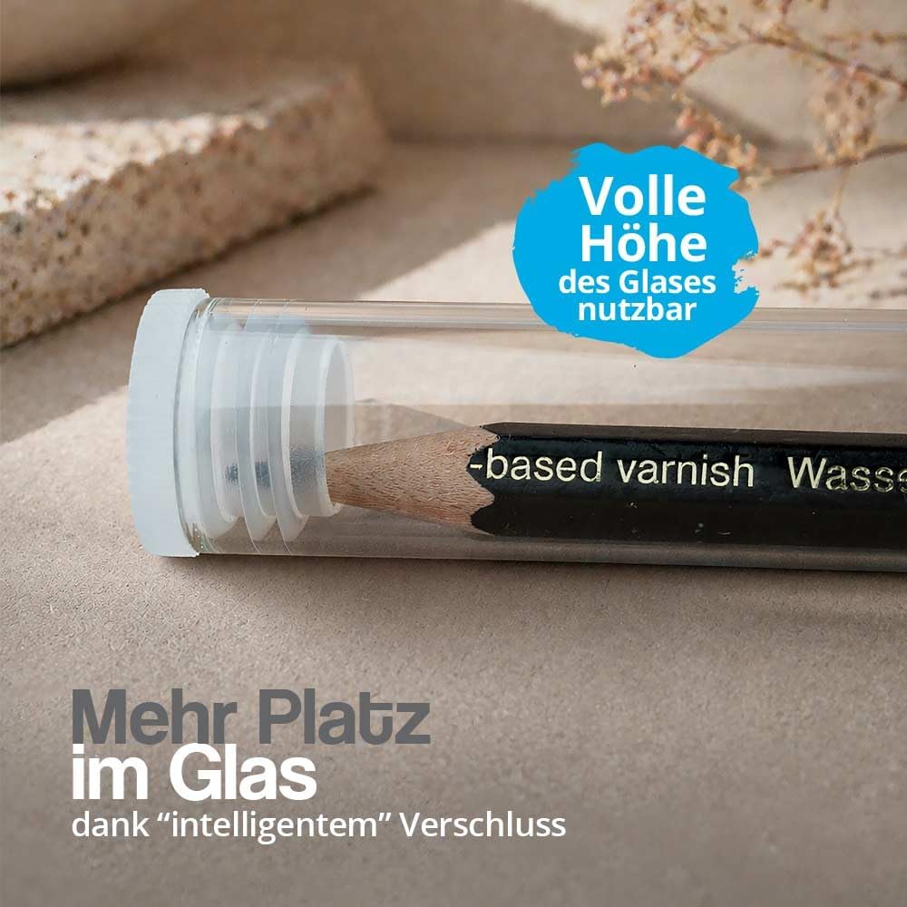Tuuters Glas Reagenzglas mit Verschluss 25 Stück - 100 x Ø16mm Glasröhrchen | Reagenzgläser mit Deck