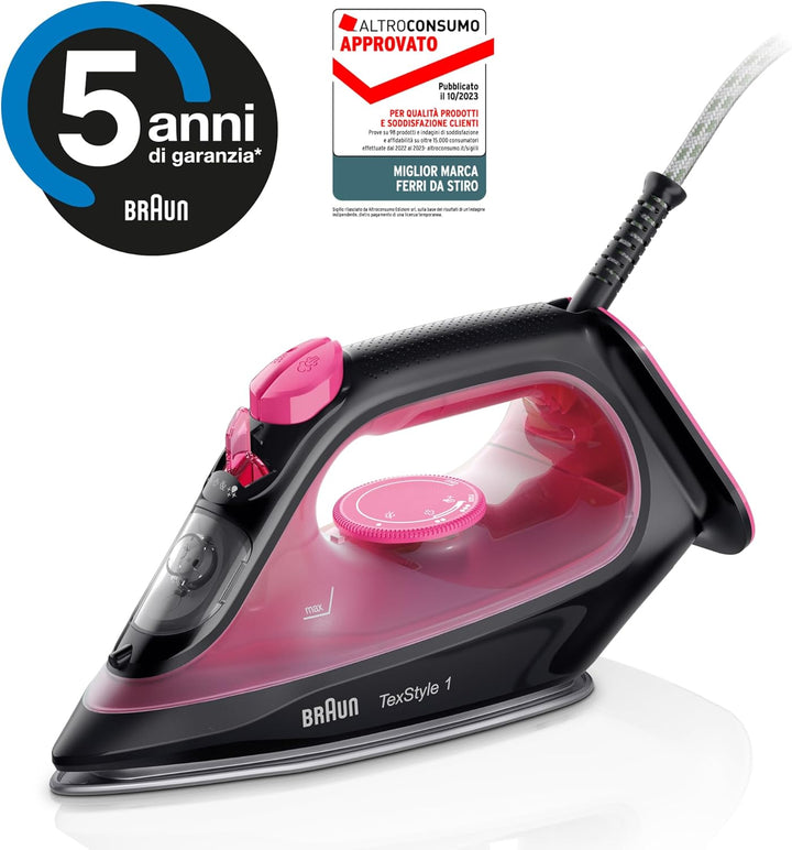 BRAUN BRSI1070PU Plancha de Vapor Modelo SI1070PU, 18/8 Stainless Steel, violett