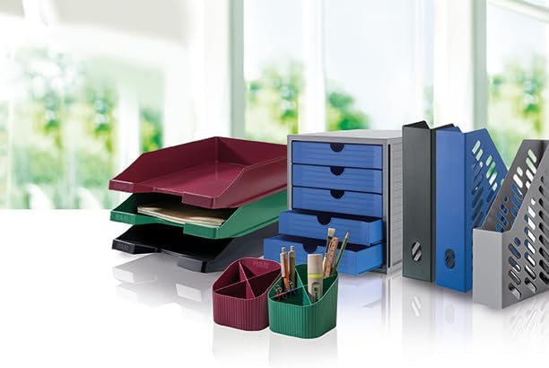 HAN Schubladenbox SYSTEMBOX KARMA mind. 80% Recycling-Kunststoff mit 5 geschlossenen Schubladen, Sch