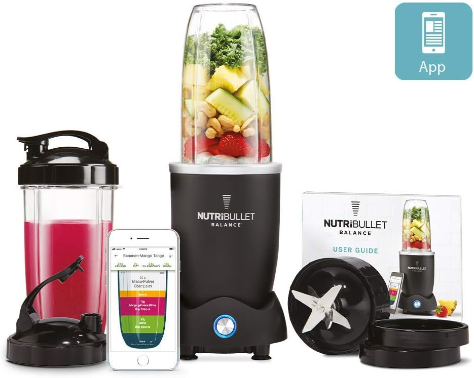 NutriBullet Balance - 1200W schwarz – Mixer mit Extraktor-Klinge macht Superfood aus einfachen Leben