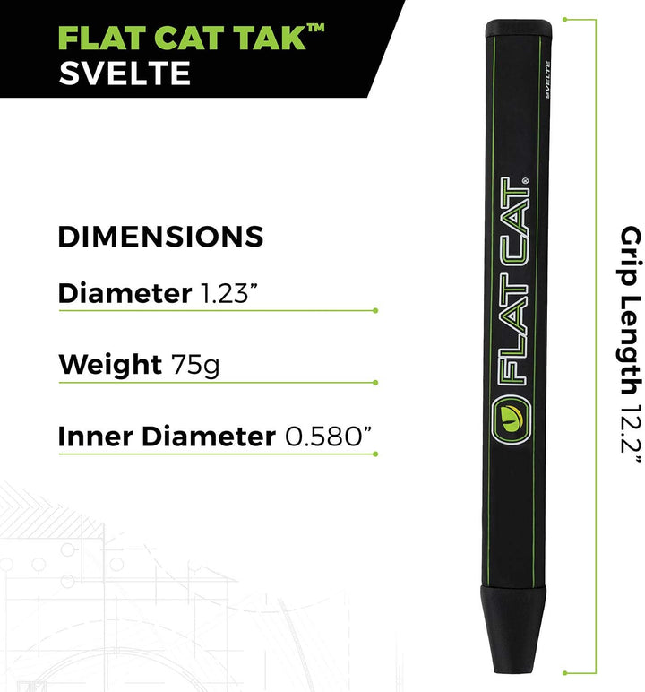 TAK Flat Cat Golf Putter Grip (Various Sizes) Svelte, Svelte