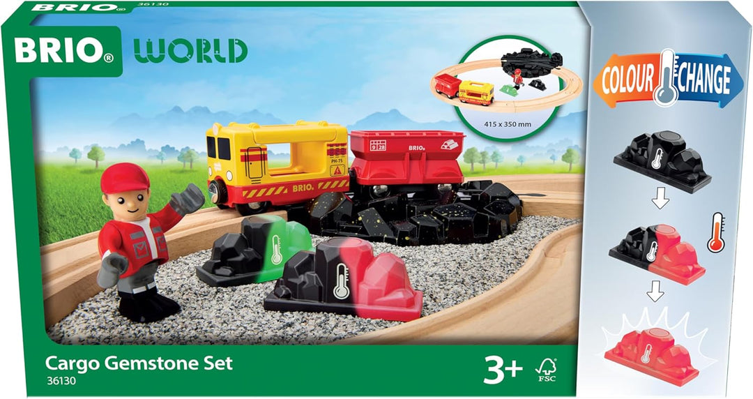 BRIO World - Güterzug-Set mit Farbwechsel - Spielzeug Eisenbahn für Kinder mit Eisenbahn, Wagen, Spi