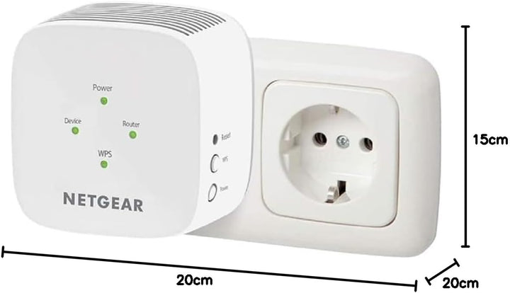 NETGEAR WLAN Repeater EX3110 WLAN Verstärker AC750 (Dual-Band WiFi 2,4/5 GHz, Abdeckung 2 bis 3 Räum