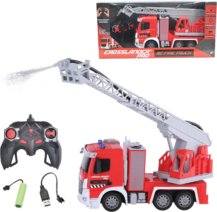 Lexibook RCP20 Crosslander pro, RC Fire Truck, ferngesteuertes Feuerwehrauto, Lichteffekte, Wassersp