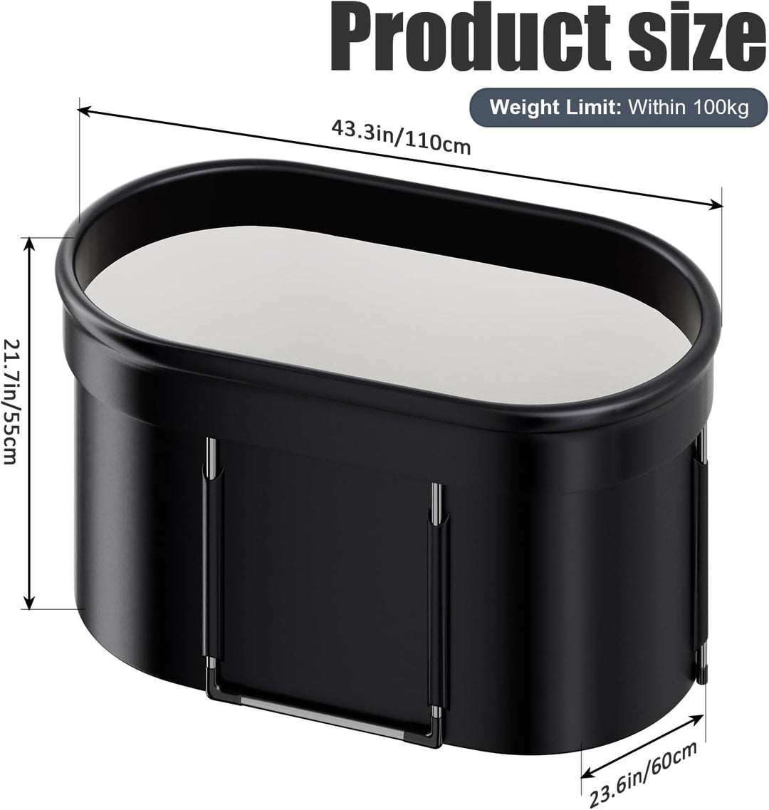 Premium 120 cm ovales Eisbad, Mobile Faltbare Badewanne, Eisbad-Kaltwasserbad für die Erholung im Fr