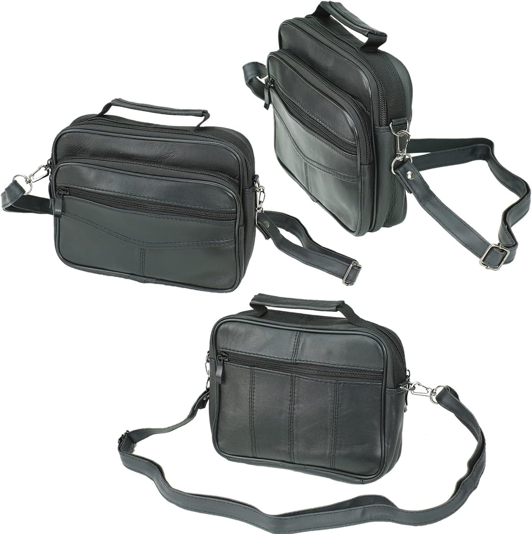 Echt Leder Herren Schultertasche Arbeitstasche Umhängetasche Herrentasche Messenger Flugbegleiter in