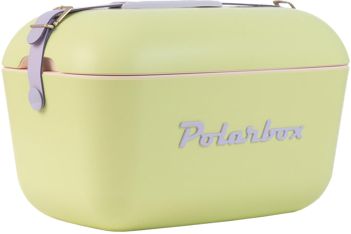 Polarbox Klassische Retro Vintage Kühlbox für Camping, Picknick, Strand, 20 l, Limette/Lila, Limette