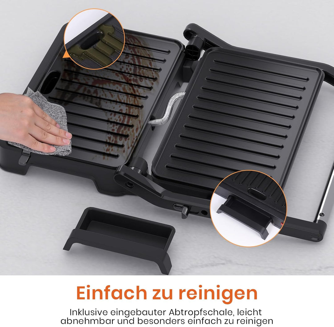 Sandwichmaker Kontaktgrill 2in1 Panini Grill 850W Elektrogrill Sandwichtoaster Mit Antihaftplatten K