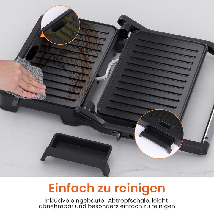 Sandwichmaker Kontaktgrill 2in1 Panini Grill 850W Elektrogrill Sandwichtoaster Mit Antihaftplatten K
