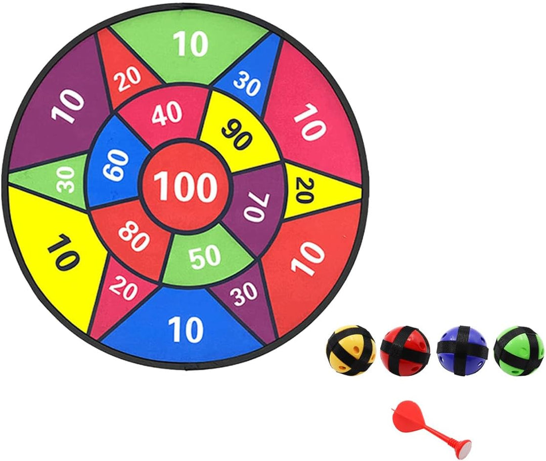 Sarini 72 cm doppelseitiges Dartboard-Set mit 12 Klebebällen, 2 Dartpfeilen, Partyspiele für drinnen