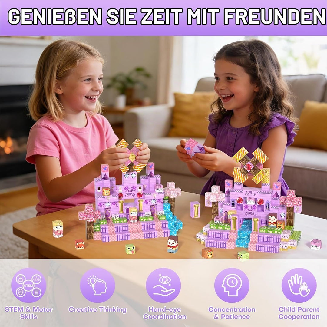 Magnetische Bausteine, Magnetic Blocks 200 PCS ab 3 Jahre Kinder, Magnetbausteine für Jungen Mädchen