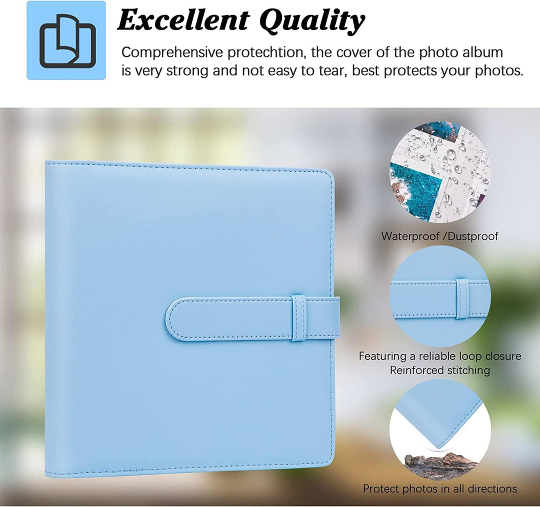 Crefotu Tasche Hülle mit 256 Taschen Fotoalbum für für Fujifilm Instax Mini 12 Sofortbildkamera (Bla