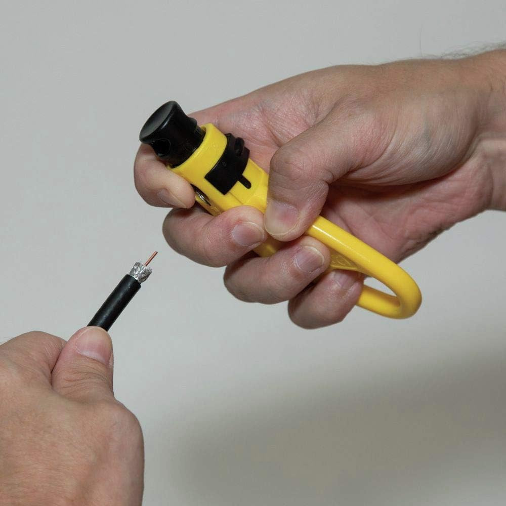 KLEIN TOOLS Koax-Installations- und Kabeltest-Set mit Crimpzange, Abisolierer, Tester und F-Steckern