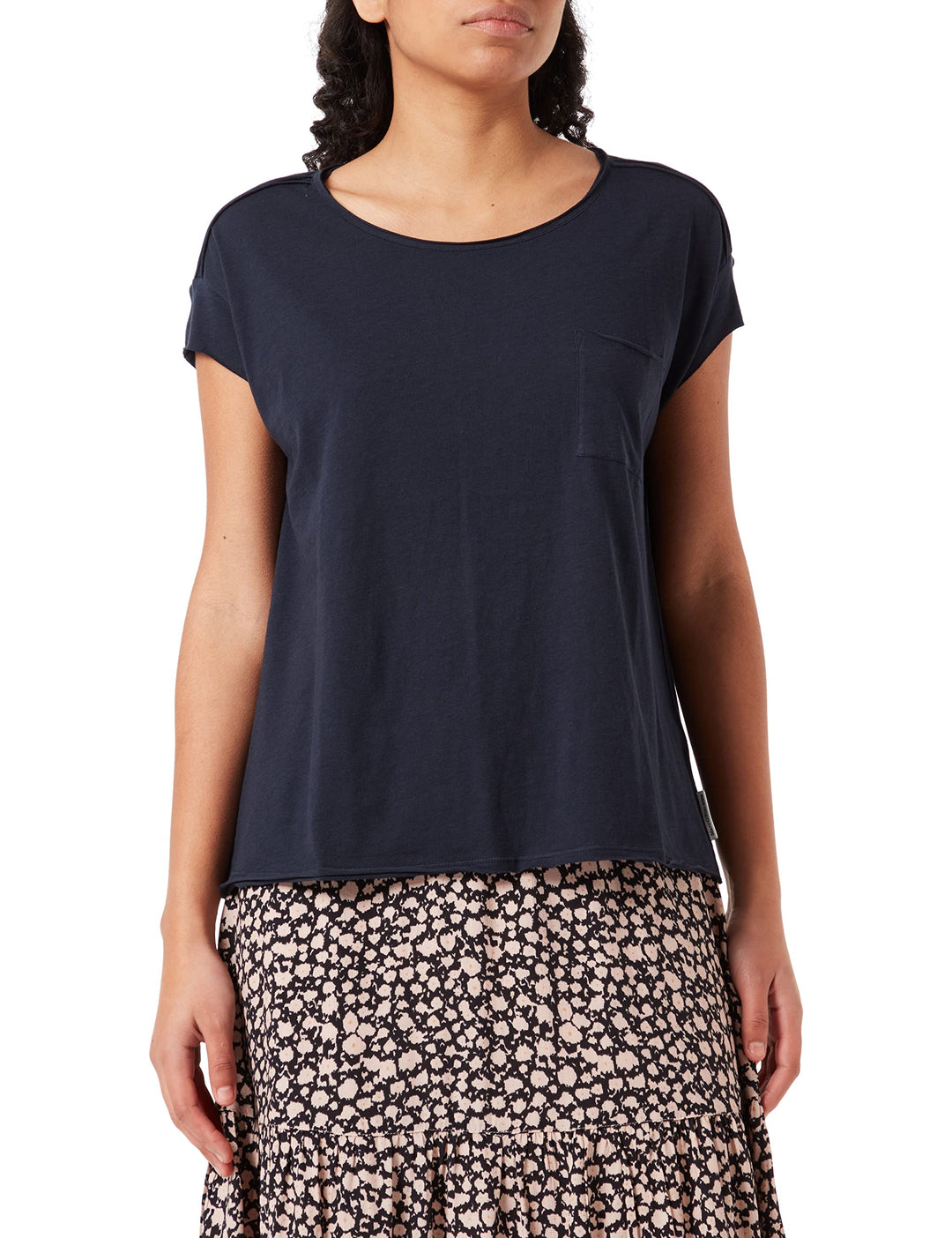 Marc O'Polo Denim Damen T-Shirt aus Bio-Baumwolle Relaxed Fit XS Blau, XS Blau