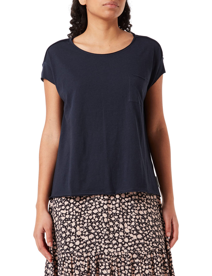 Marc O'Polo Denim Damen T-Shirt aus Bio-Baumwolle Relaxed Fit XS Blau, XS Blau