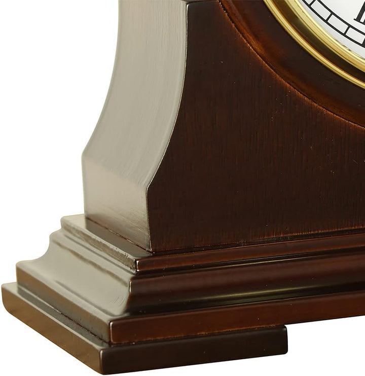 MPM Quality Retro Dark Wood Tischuhr, Dunkles Holz, Traditionelle Elegante Holztischuhr, Römischen Z
