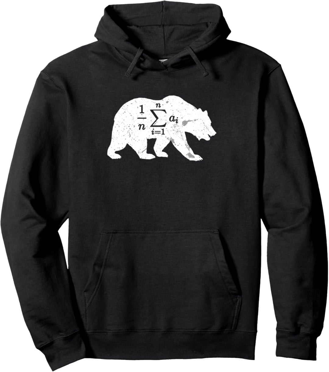 Average Bear Design Funny Mathematics Formula Math Nerd Pullover Hoodie