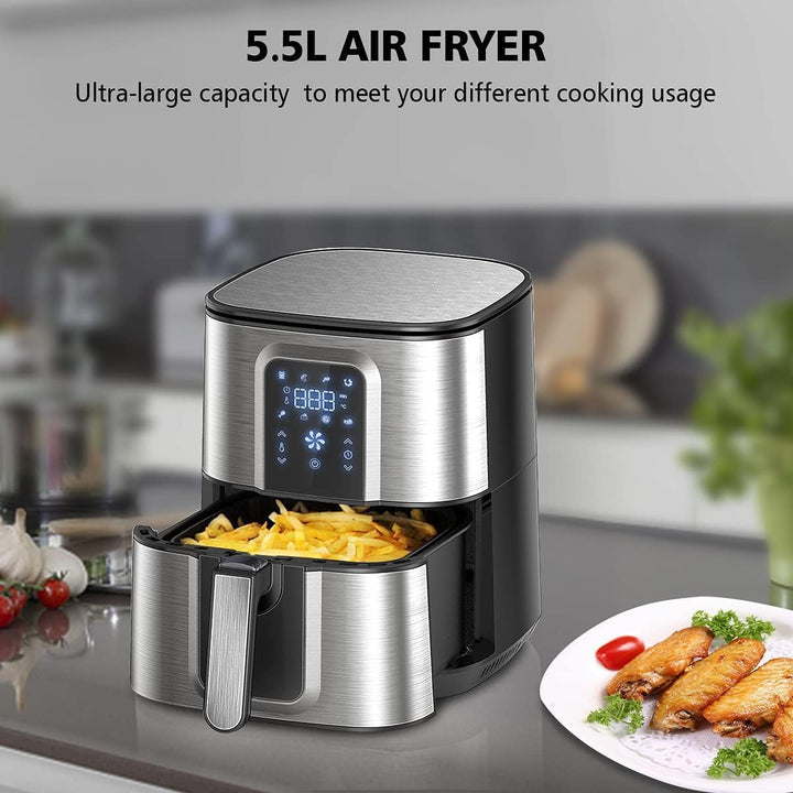 OZEANOS OT-AF-55SM-DIGITAL 5.5L Hot Air Fryer, 1800W Power, Digital Touch Panel, Prefabricated Progr