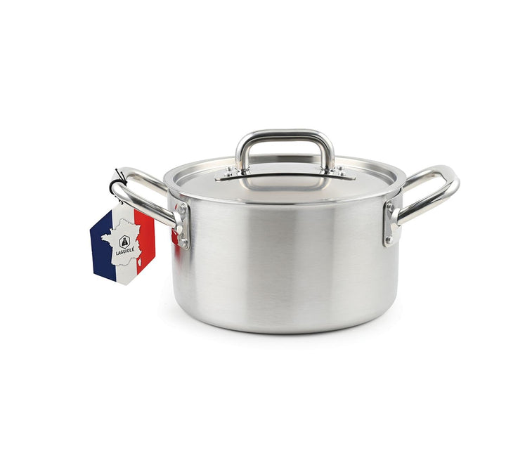 LAGUIOLE, Triplex-Suppentopf 24x15 cm Triplex-Edelstahl 304/Aluminium/430, Fassungsvermögen 6 l, kom