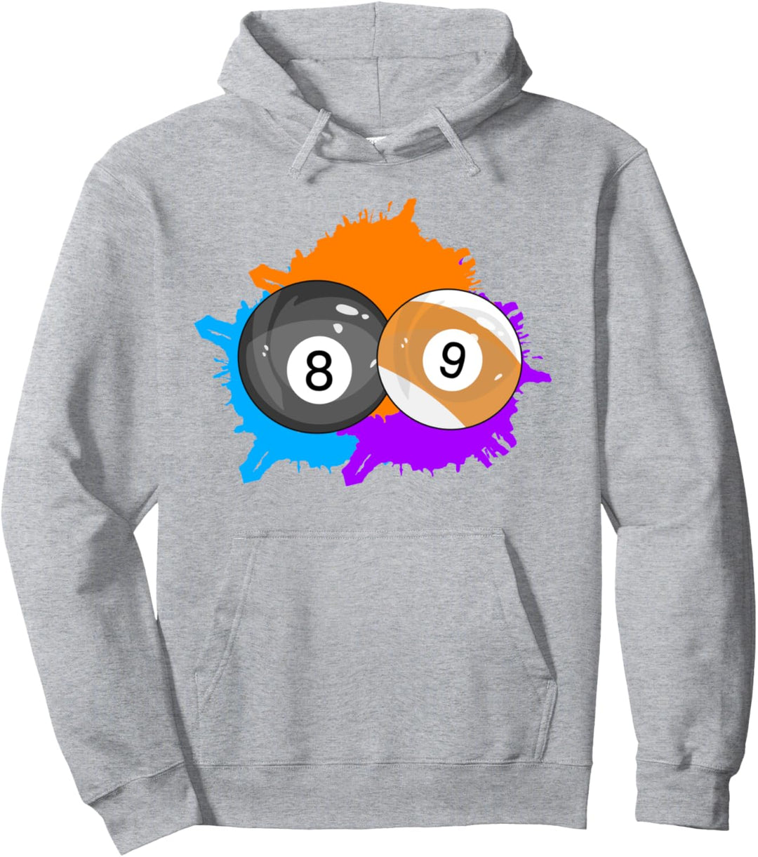 Bunte Billardbälle – schwarze Kugeln. Pullover Hoodie