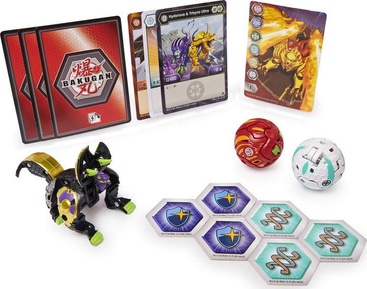 BAKUGAN Starter Pack mit 3 Armored Alliance (1 Ultra & 2 Basic Balls) inkl. Fusions-Charakteren, unt