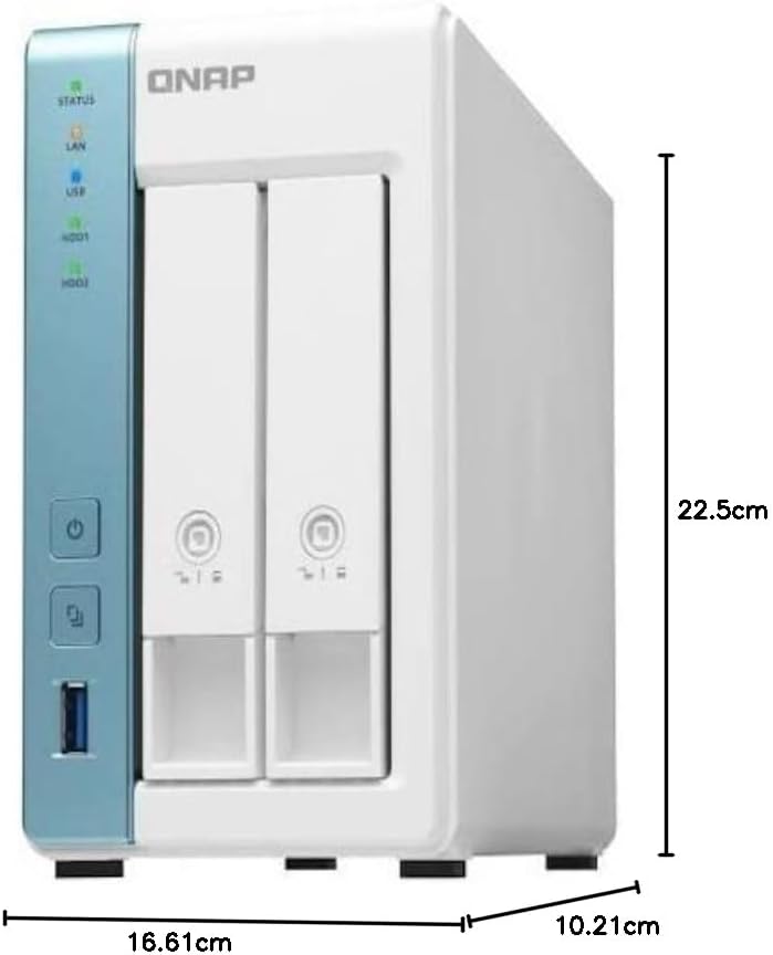 QNAP TS-231K 2 Bay Desktop NAS Enclosure - 1GB RAM, Annapurna Labs 4-core, 1.7GHz Processor - for re