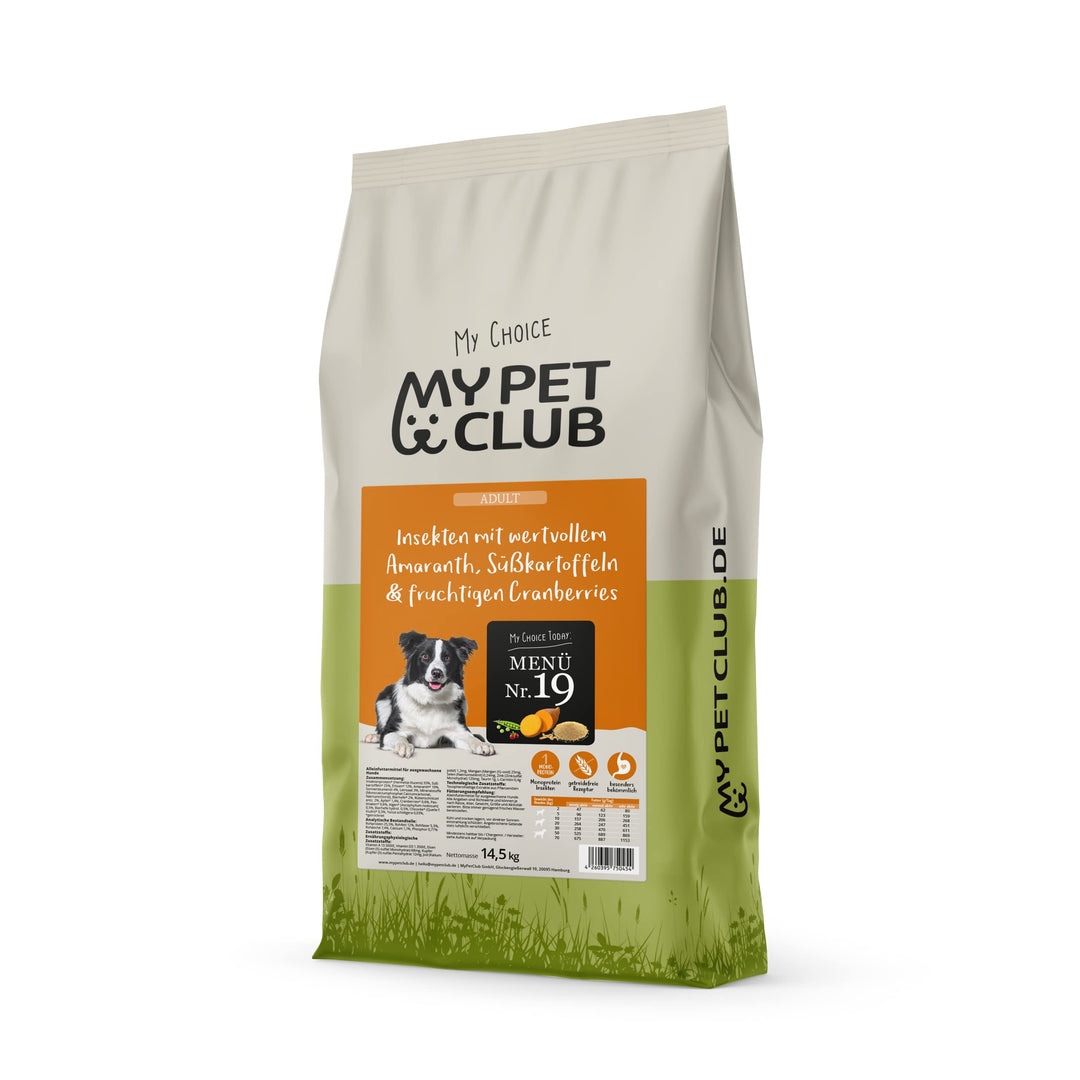 MyPetClub Insekten (1 x 14,5 kg) getreidefreies Hundefutter sensitiv I 33% Insekten Anteil I hypoall