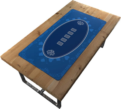 Bullets Playing Cards Designer Pokermatte blau in 160 x 80cm für den eigenen Pokertisch - Deluxe Pok