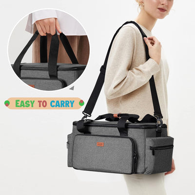 Luxja Nähen Organizer Tasche für Nähzubehör und Nähmaschine Zubehör, NUR Tasche, OHNE ZUBEHÖR Grau,