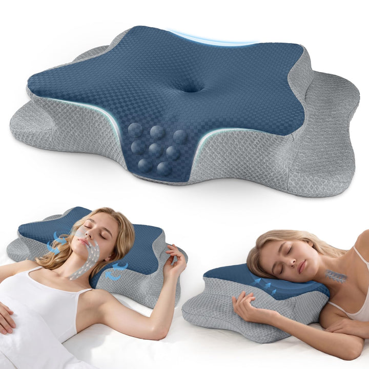 Memory Foam Kissen, Gebärmutterhalskissen für Nacken und Schultern Schmerzlinderung, Ergonomische Ko