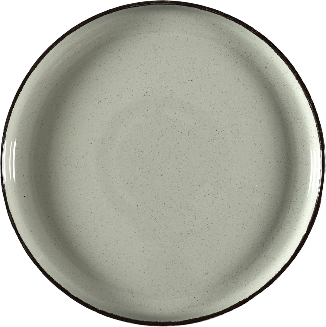 HOME DECO FACTORY, KA0446, 12 Piece Green Time Stoneware Dinnerware Set, Artisanal Design, Durable a