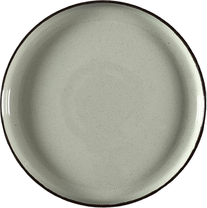 HOME DECO FACTORY, KA0446, 12 Piece Green Time Stoneware Dinnerware Set, Artisanal Design, Durable a