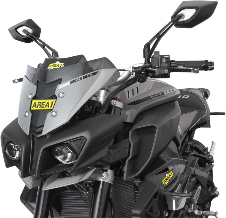 Area1 Universal Motorrad Rückspiegel Paar e-geprüft 2x M10 Rechtsgewinde + Linksgewindeadapter, komp