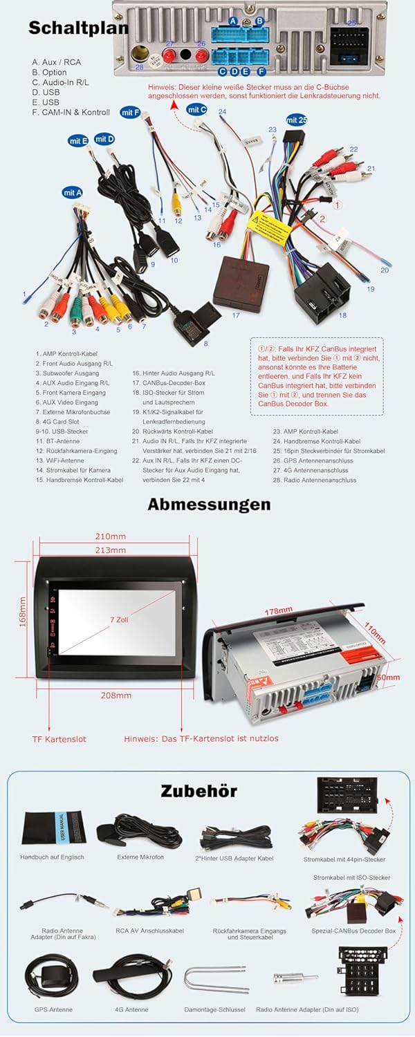Erisin 8-Kern 4GB RAM 64GB ROM Android 11 Autoradio Bluetooth für FIAT Ducato Citroen Jumper Peugeot