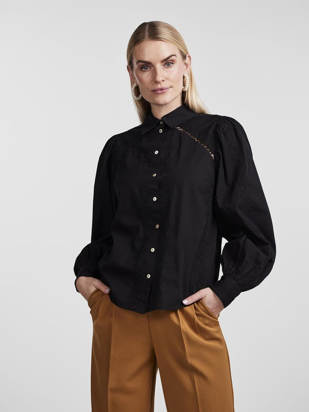 YAS Damen Yaskenora Ls Shirt S. Noos Bluse (1er Pack) L Schwarz, L Schwarz