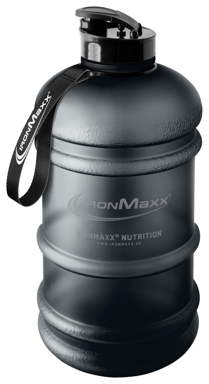 IronMaxx Water Gallon - Frosted Deep Black 2200ml | BPA & DEHP frei | auslaufsichere Trinkflasche mi